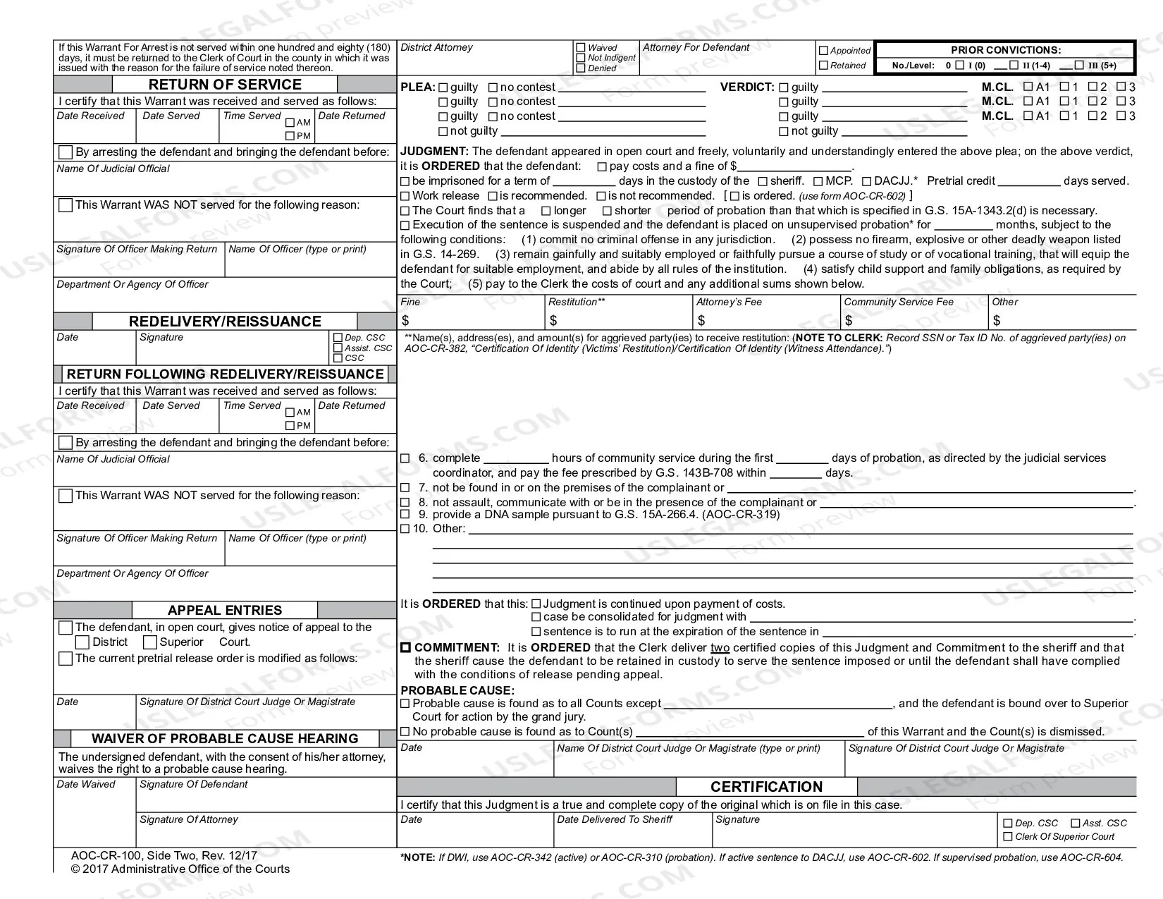 Preview Warrant For Arrest