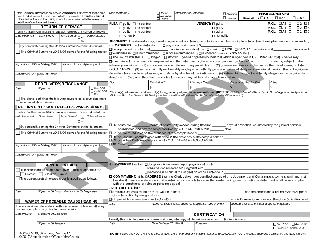 cary-north-carolina-misdemeanor-criminal-summons-us-legal-forms