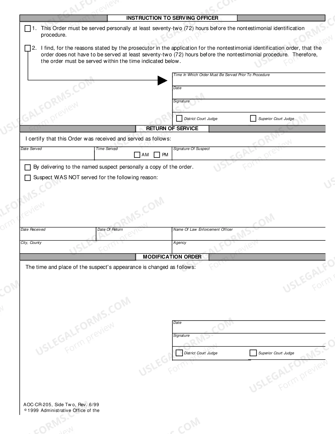 Preview Nontestimonial Identification Order