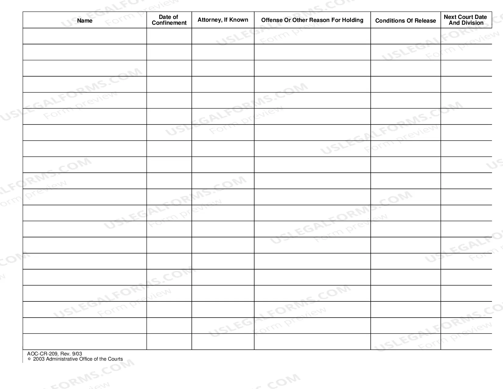 Preview List of Prisoners Confined