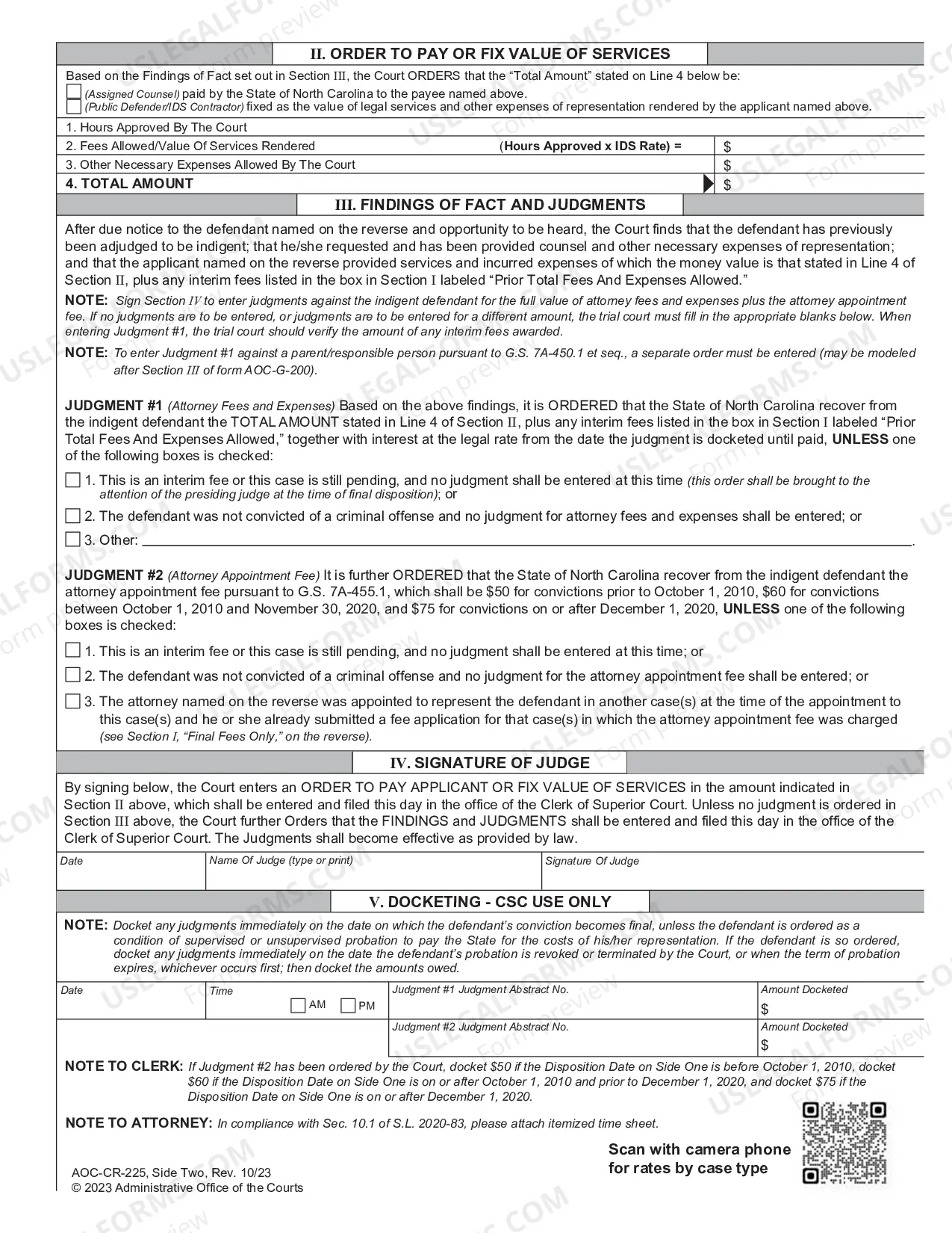 Preview Noncapital Criminal Case Trial Level Fee Application Order For Payment Judgment Against Indigent