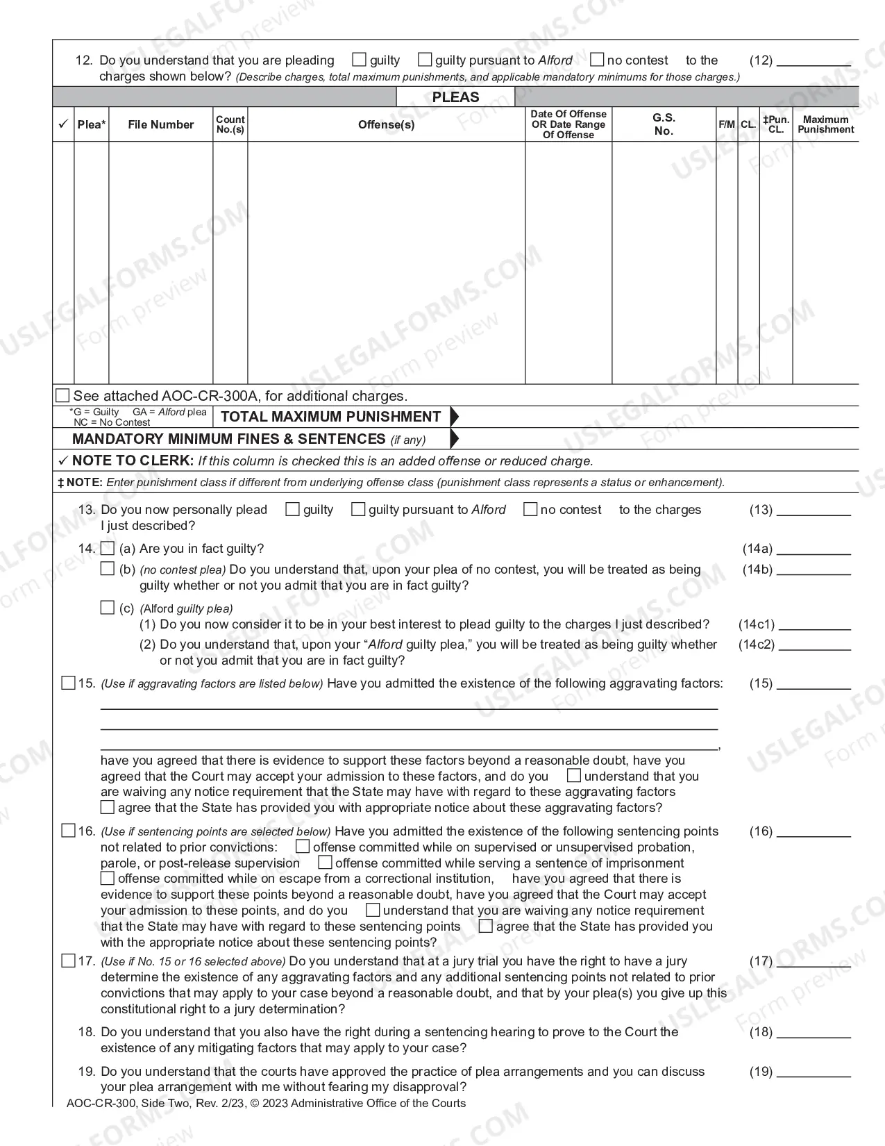 Preview Transcript of Plea
