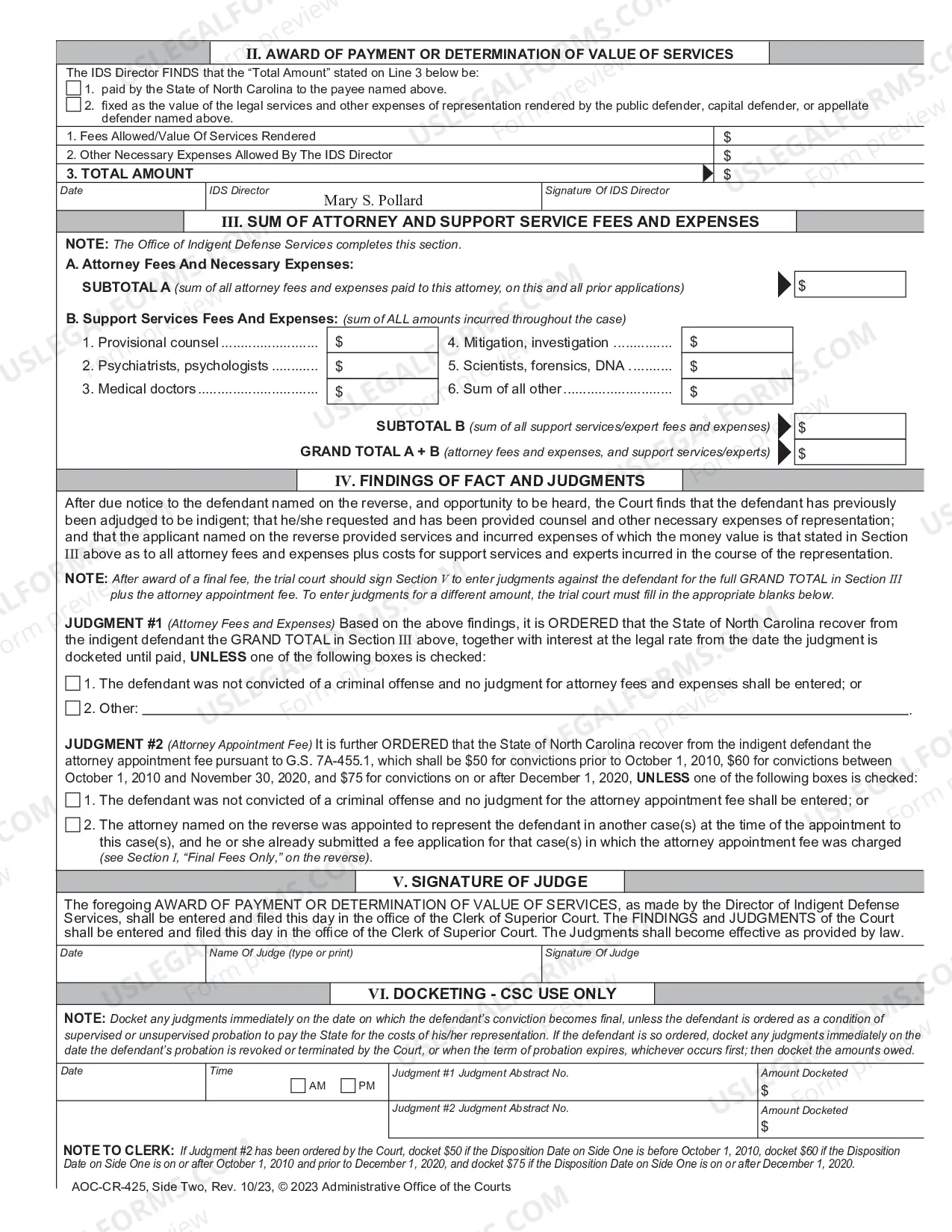 Preview Capital Case Fee Application Order for Payment Judgment against Indigent or Parent Guardian