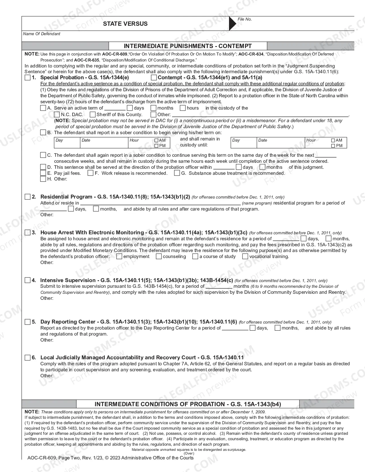Preview Order on Violation of Probation or on Motion to Modify - Structured Sentencing