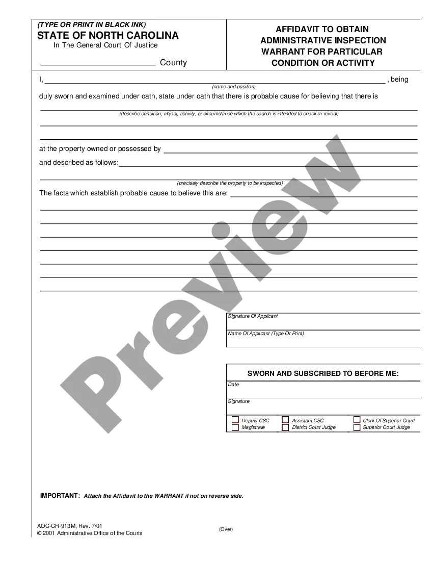 Affidavit Obtain Warrant Form | US Legal Forms