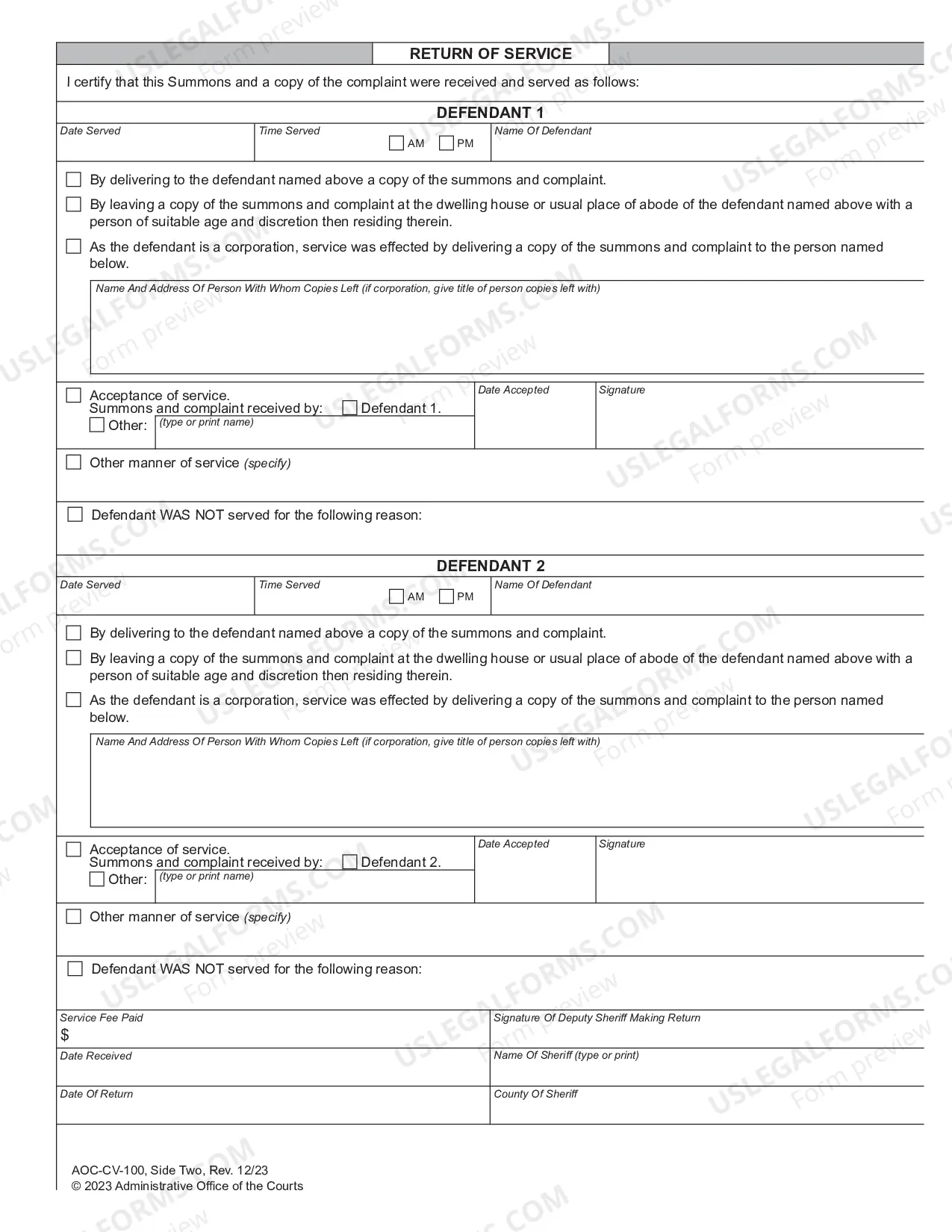 Preview Civil Summons