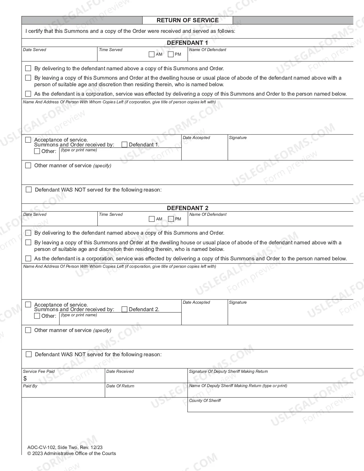 Preview Civil Summons to be Served with Order Extending Time to File Complaint
