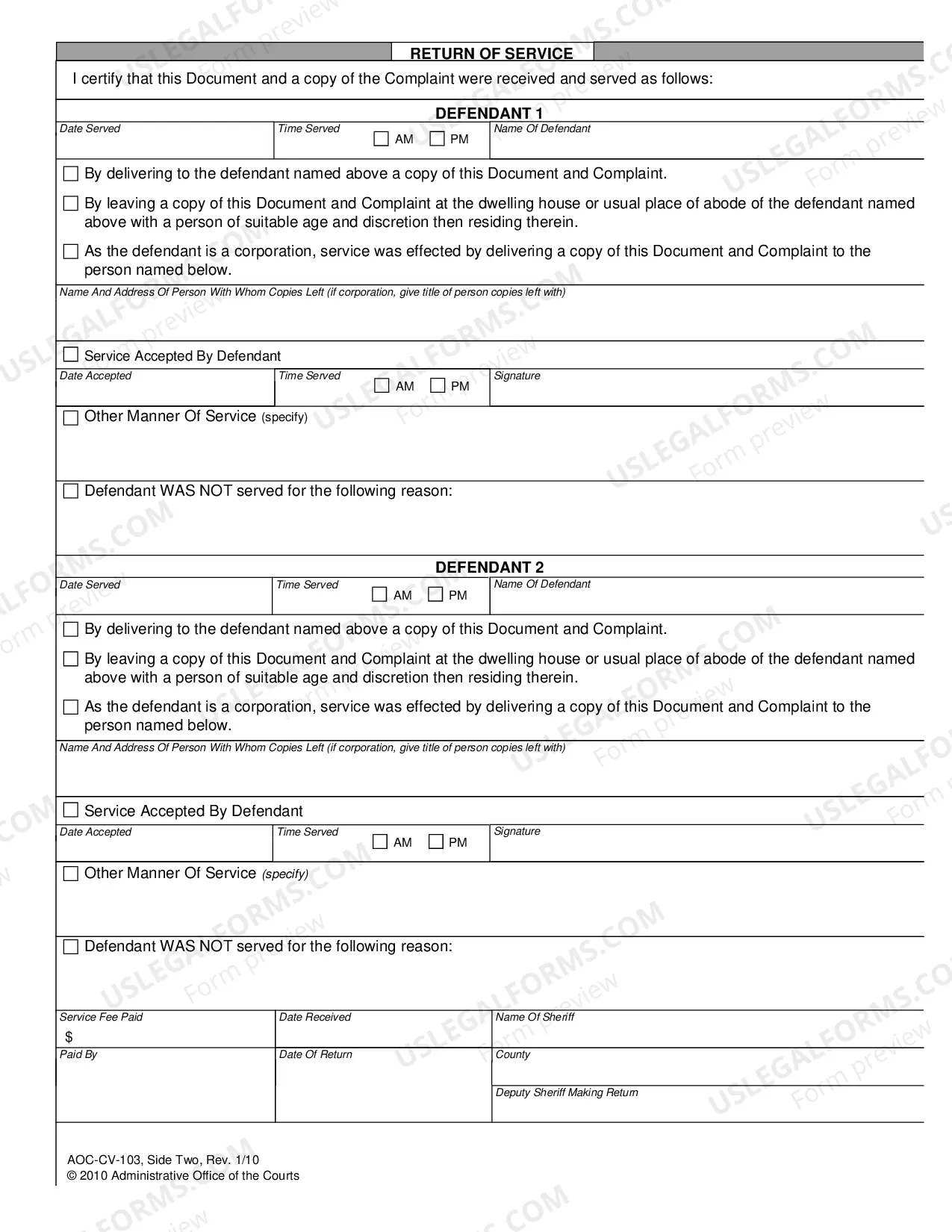 Preview Delayed Service of Complaint