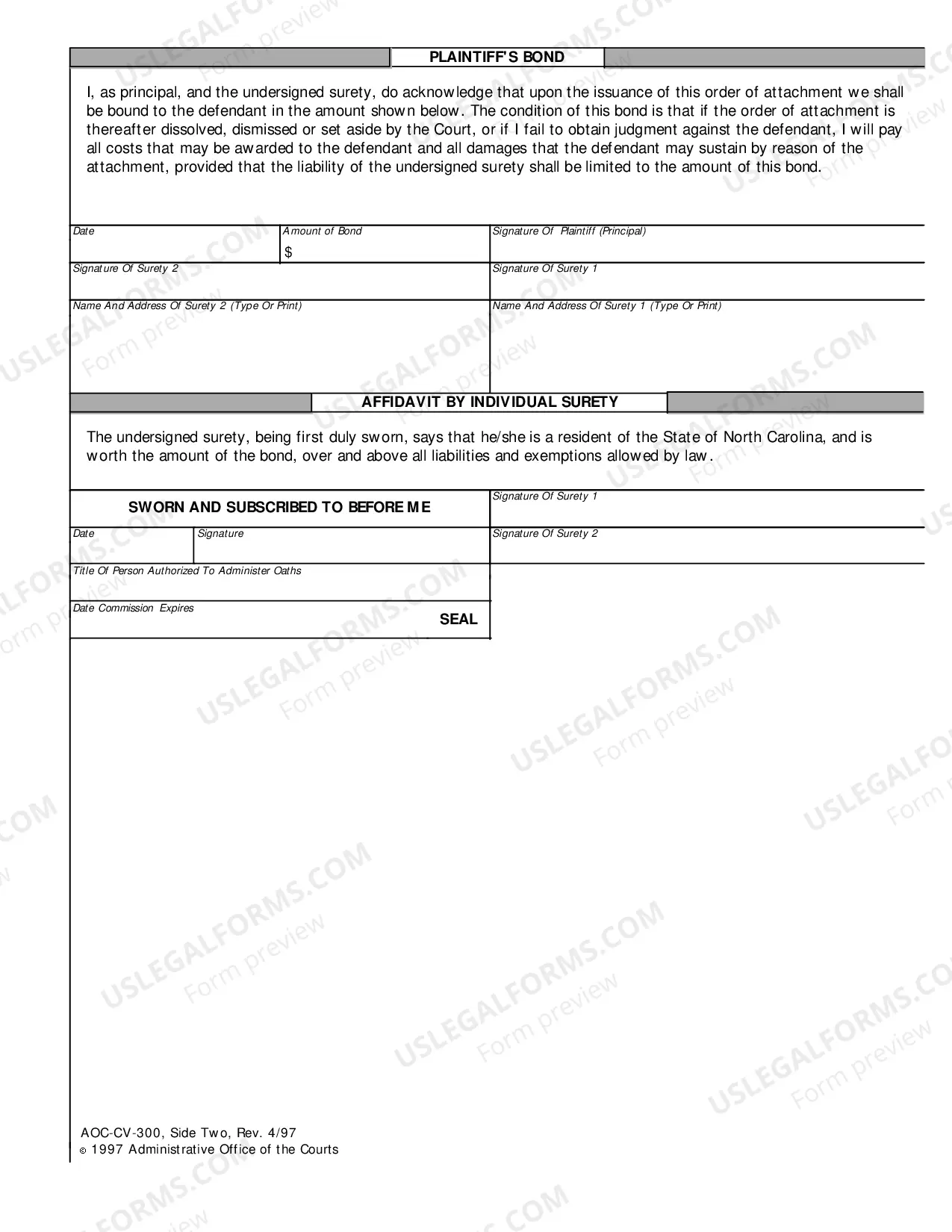 Preview Affidavit in Attachment Proceeding