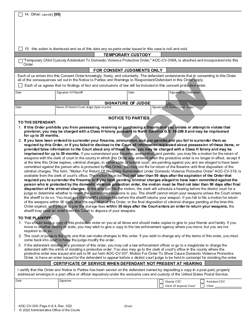 Greensboro North Carolina Domestic Violence Protection Order US Legal