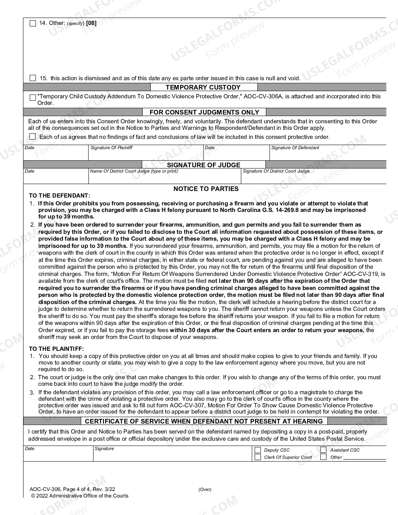 Preview Domestic Violence Protection Order