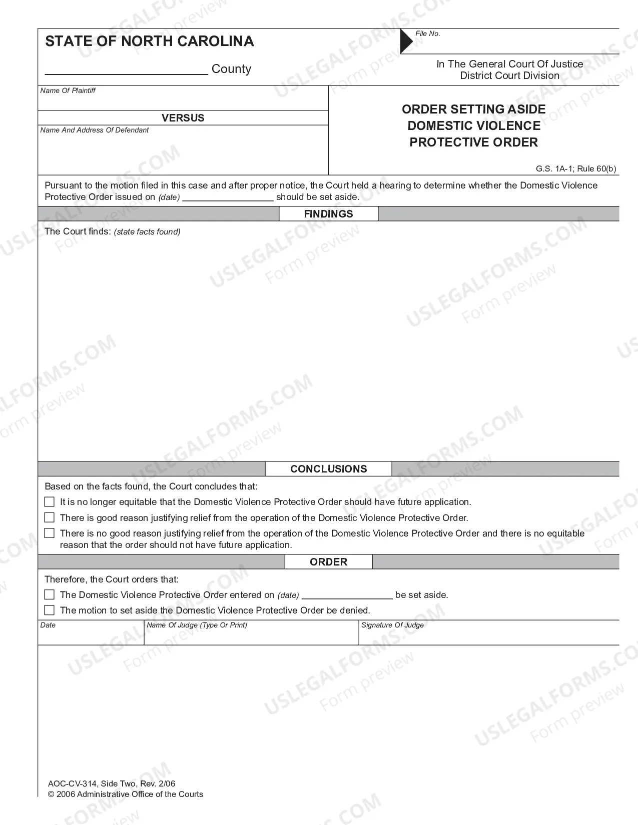 Preview Order Renewing Domestic Violence Protective Order / Order Setting Aside Domestic Violence Protective Order