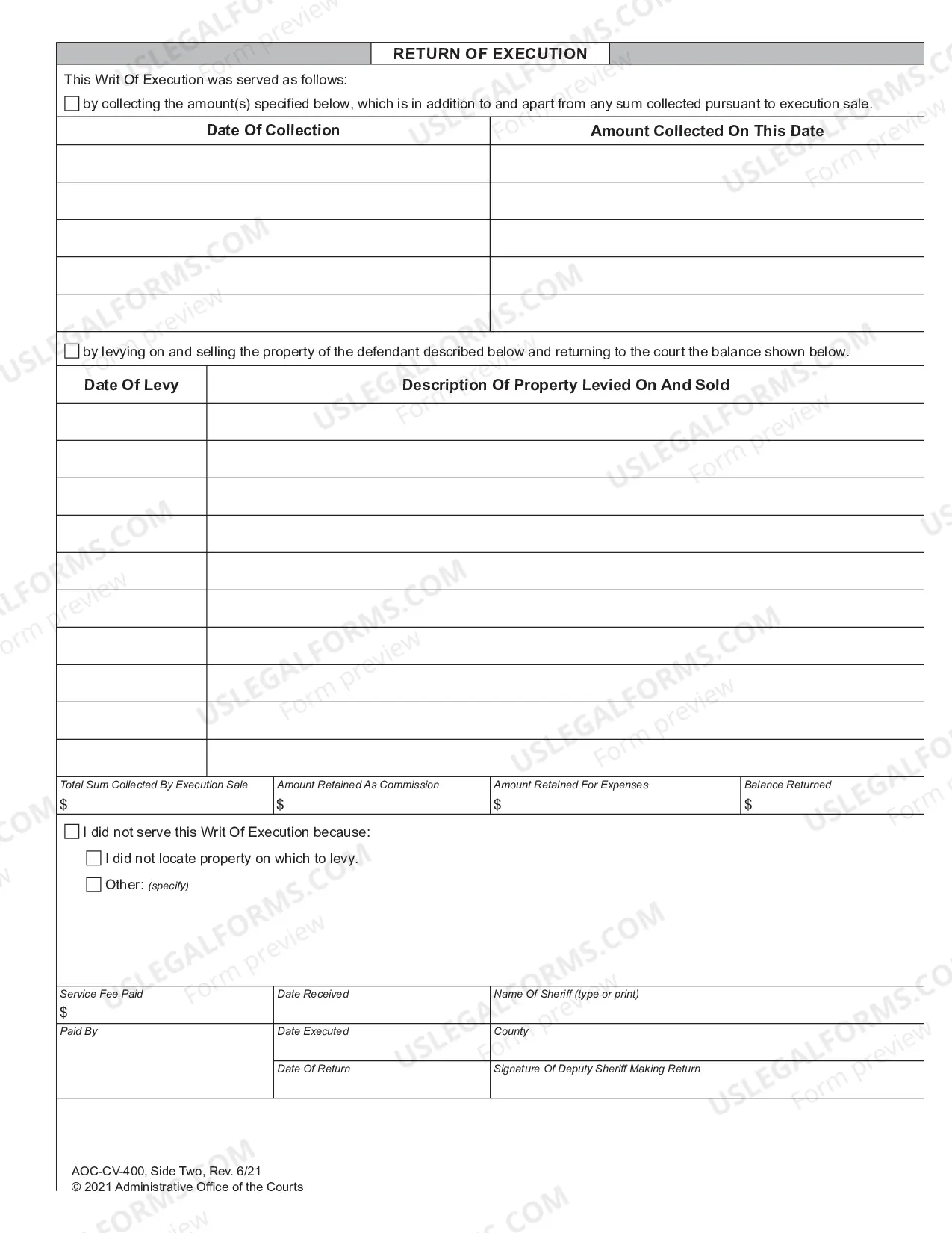 Preview Writ Of Execution