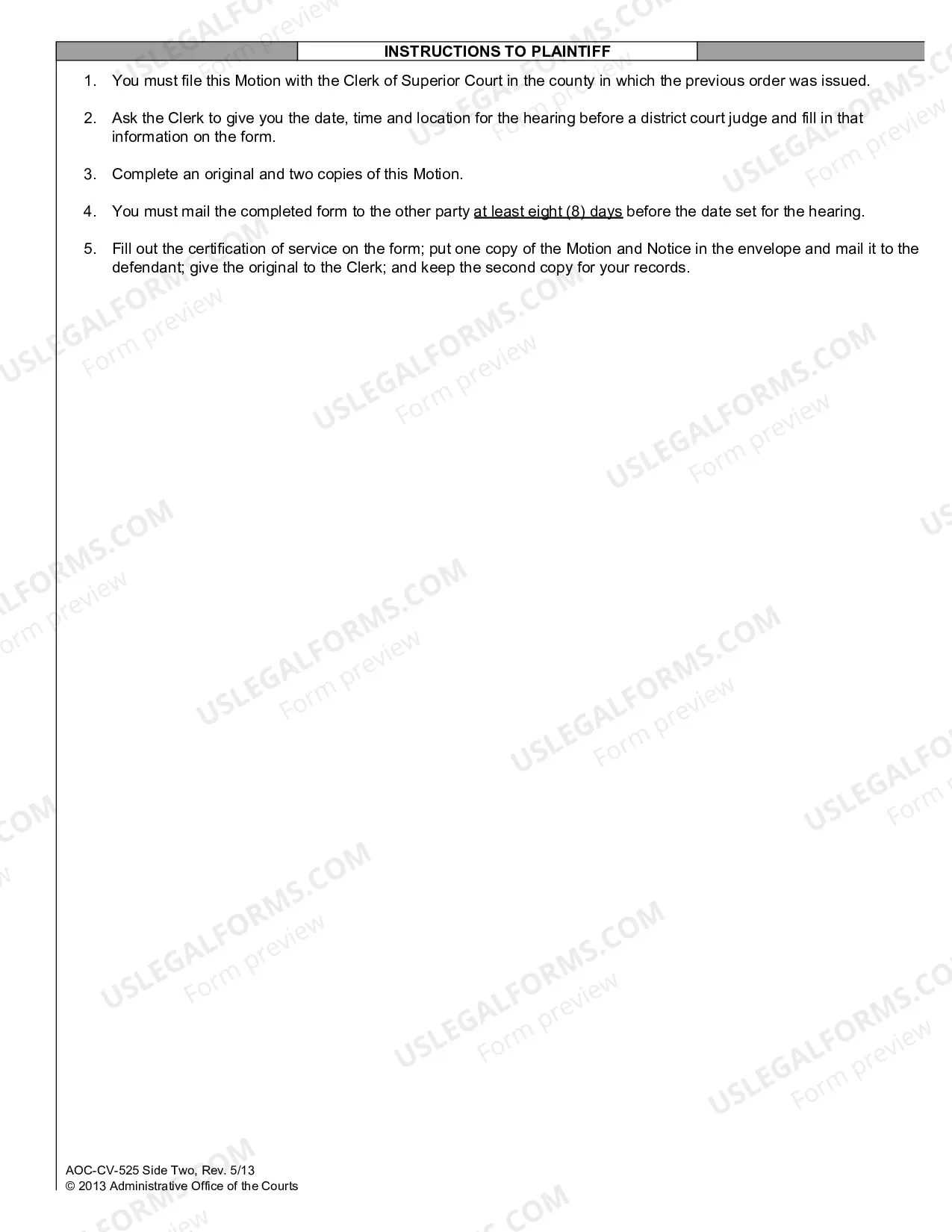 Preview Motion to Renew No-Contact Order for Stalking or Nonconsensual Sexual Conduct