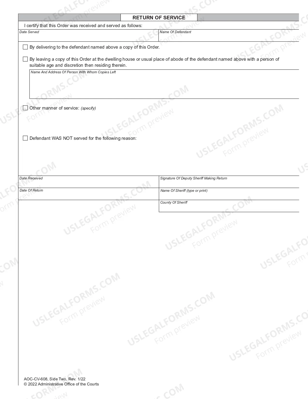 Preview Application, Summons and Order to Show Cause - Child Support