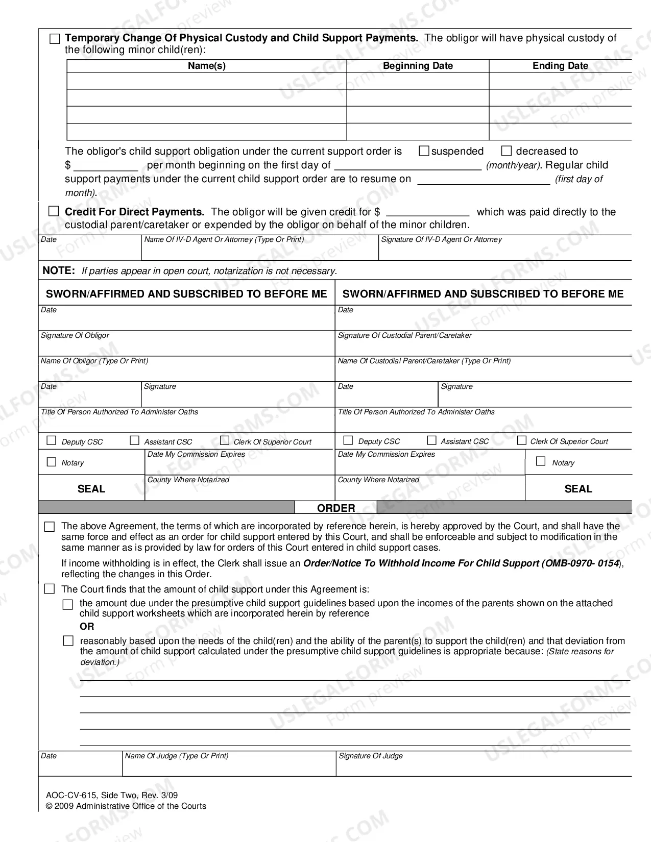 Preview Consent Agreement and Order to Modify Child Support Order