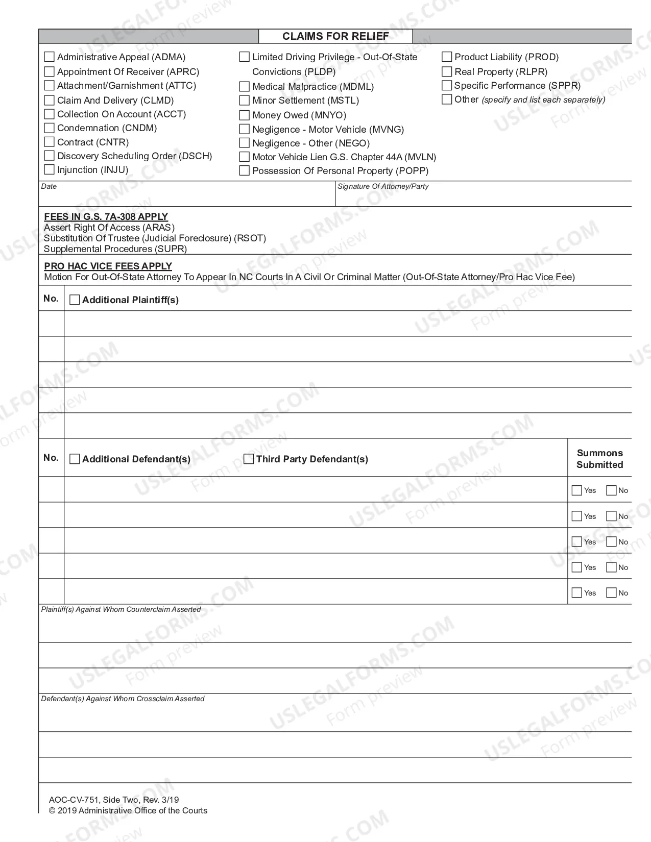 Preview Civil Action Cover Sheet