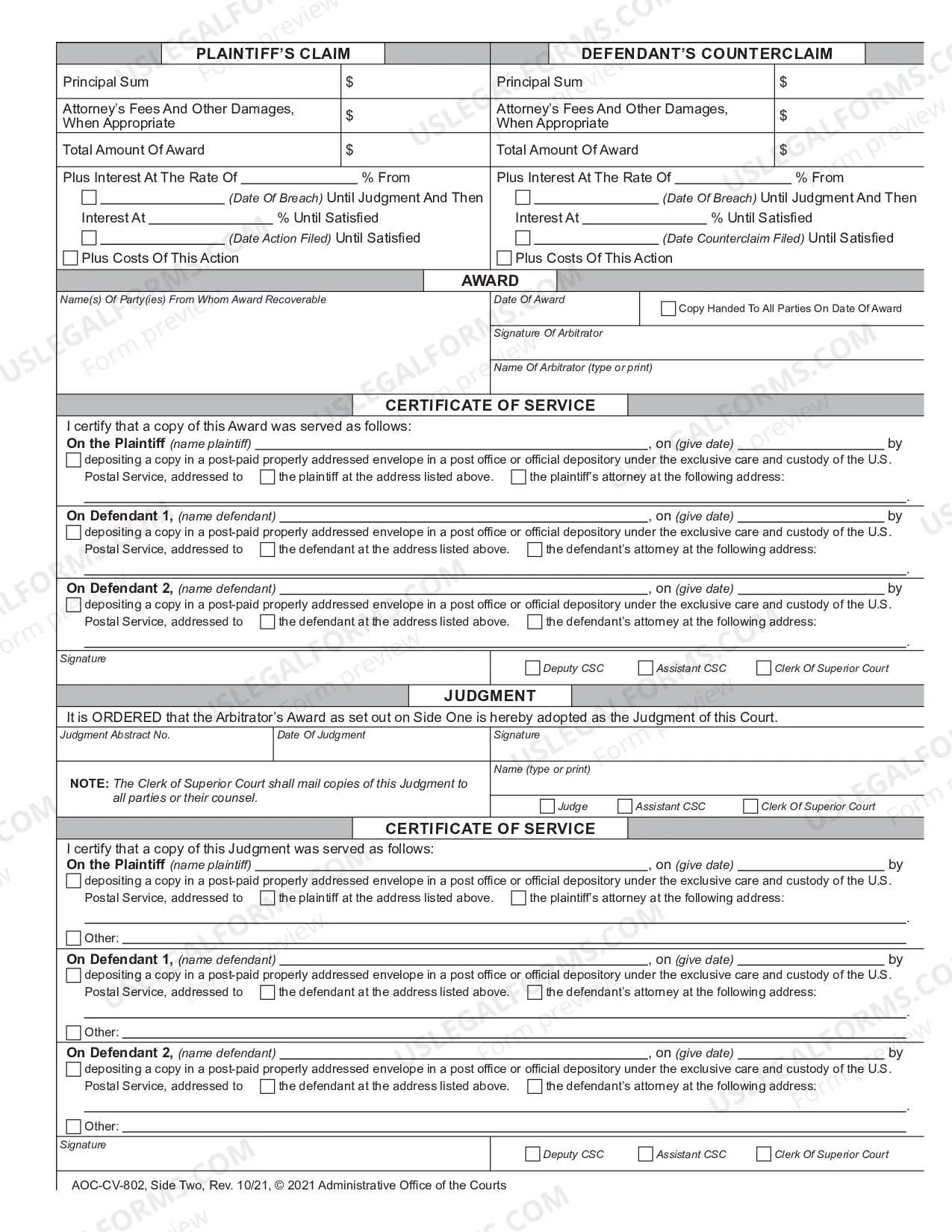Preview Arbitration - Award and Judgment