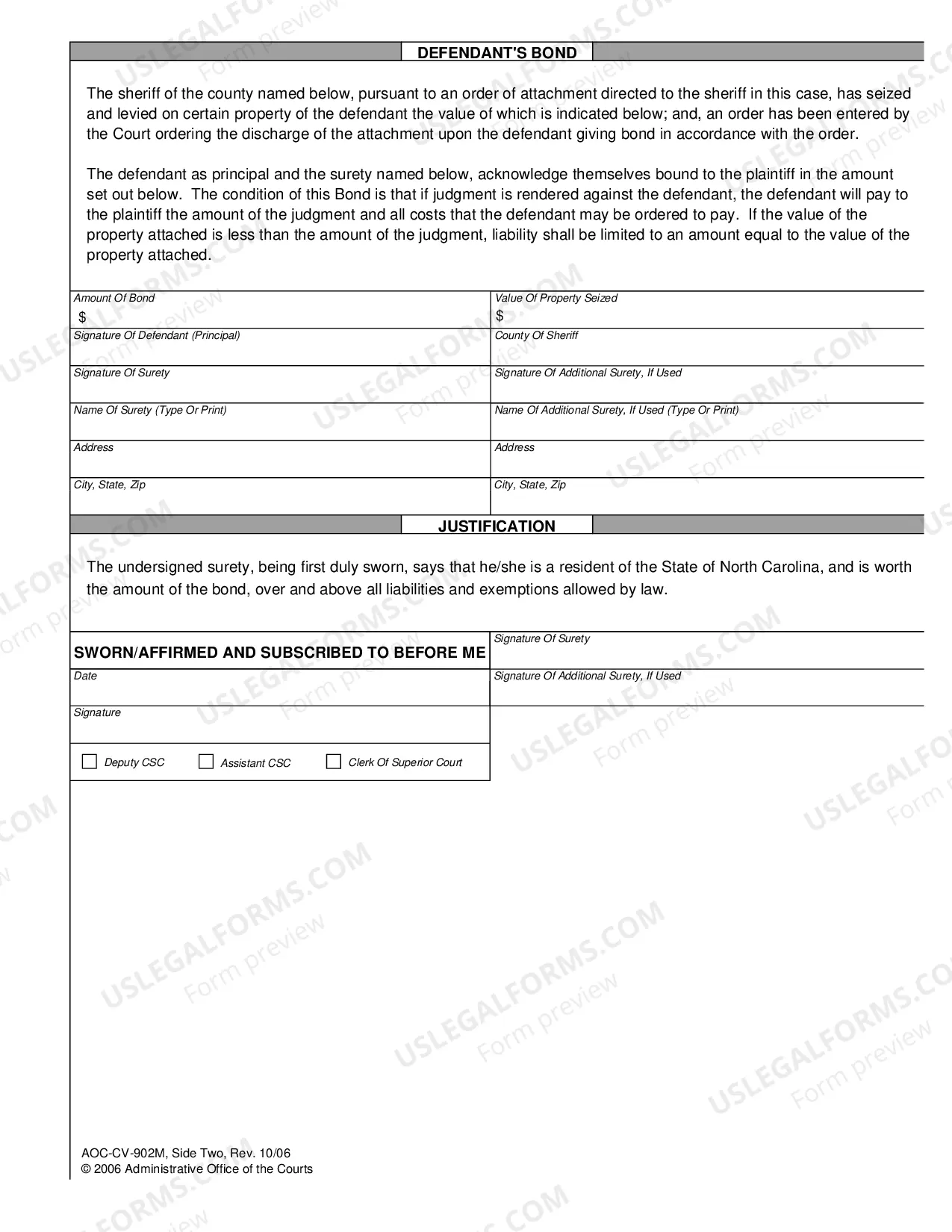 Preview Defendant's Motion to Discharge Attachment