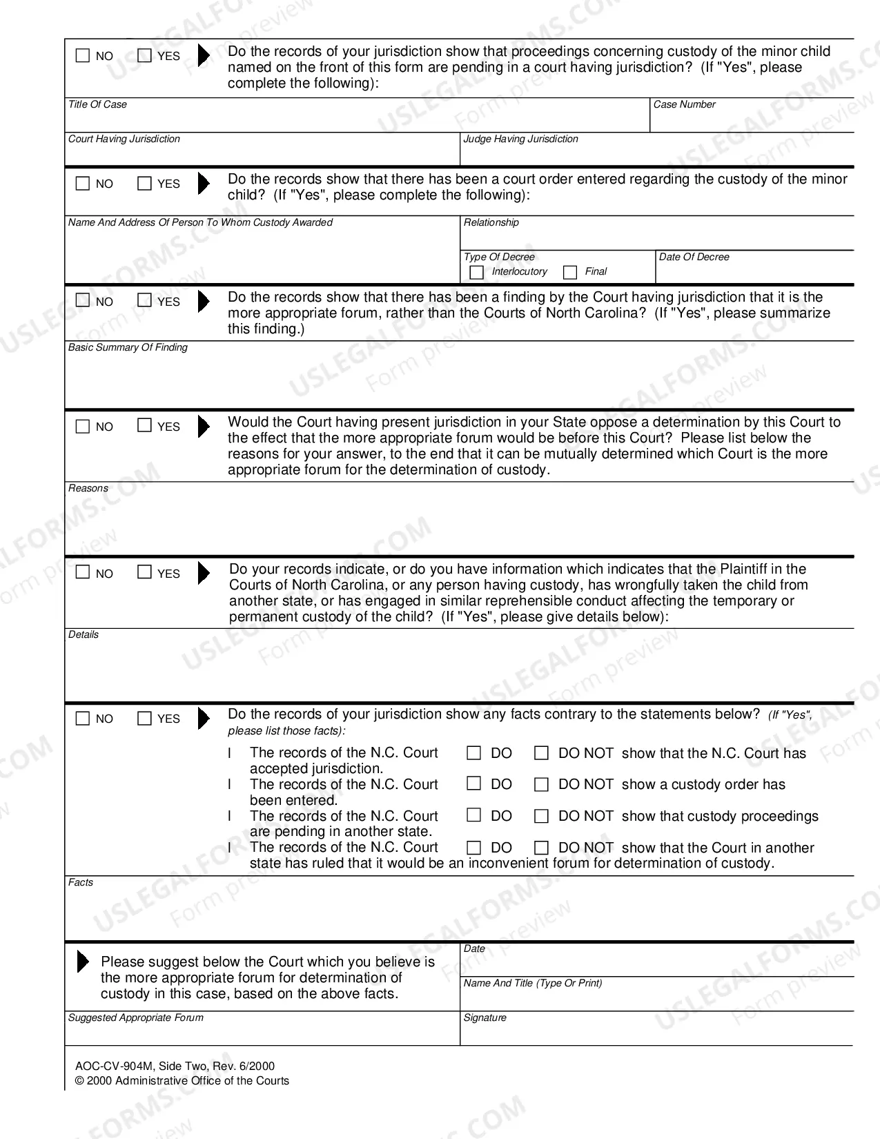 Preview Information Request to Determine Appropriate Forum
