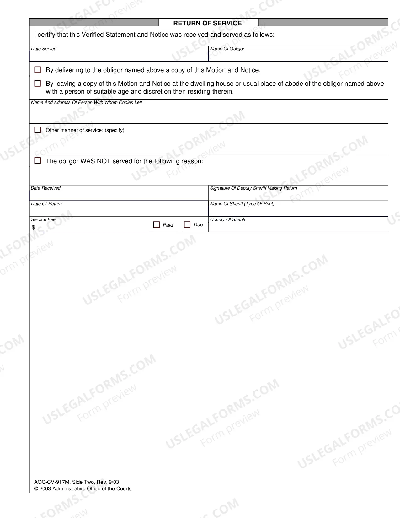 Preview Verified Statement and Notice of Lien for Delinquent Child Support Cases - Non IV-D Cases