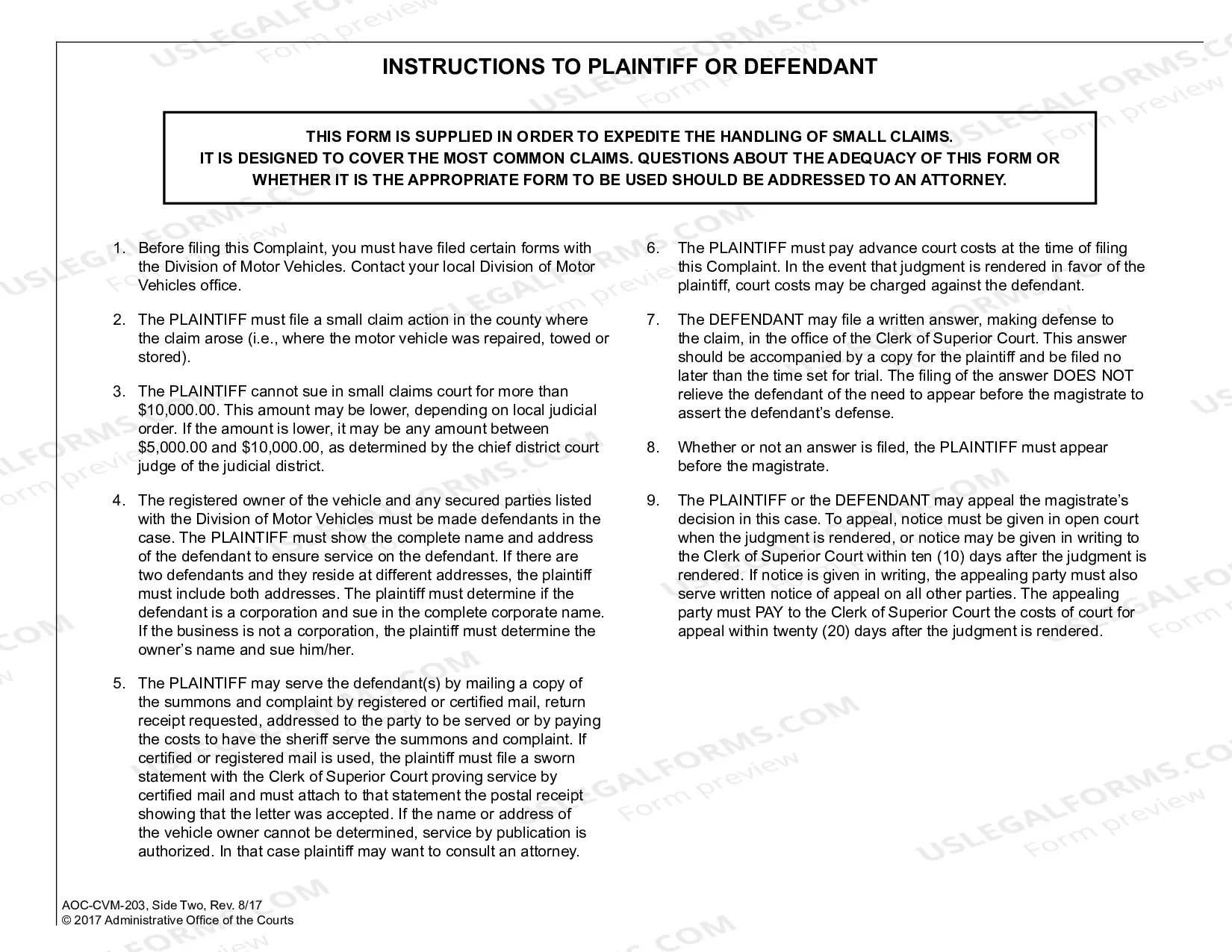 Preview Complaint to Enforce Possessory Lien on Motor Vehicle