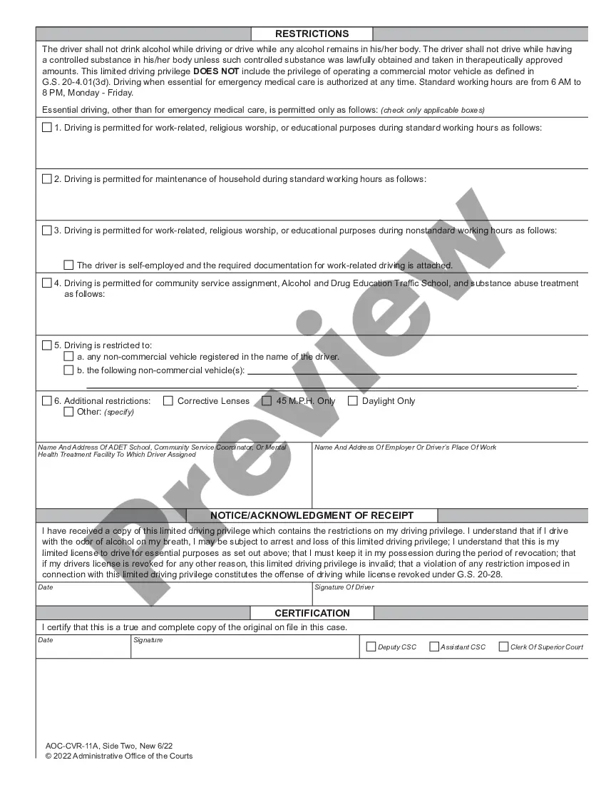 Preview Limited Driving Privilege Indefinite Pretrial Revocation - Implied Consent Offense