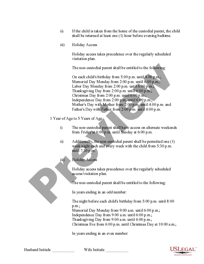 Preview Marital Domestic Separation and Property Settlement Agreement Minor Children no Joint Property or Debts where Divorce Action Filed