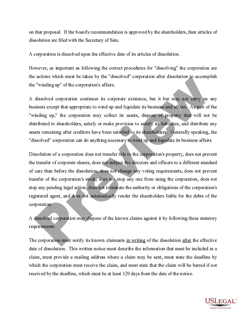 Get North Carolina Dissolution Package to Dissolve Corporation Preview North Carolina Dissolution Package to Dissolve Corporation