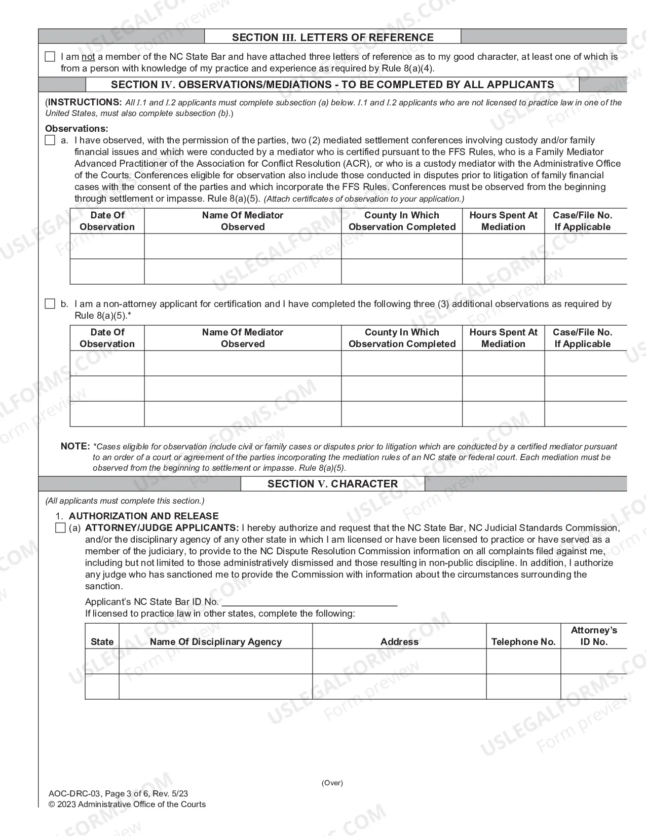 Preview Application for Certification to Conduct Family Financial Mediations