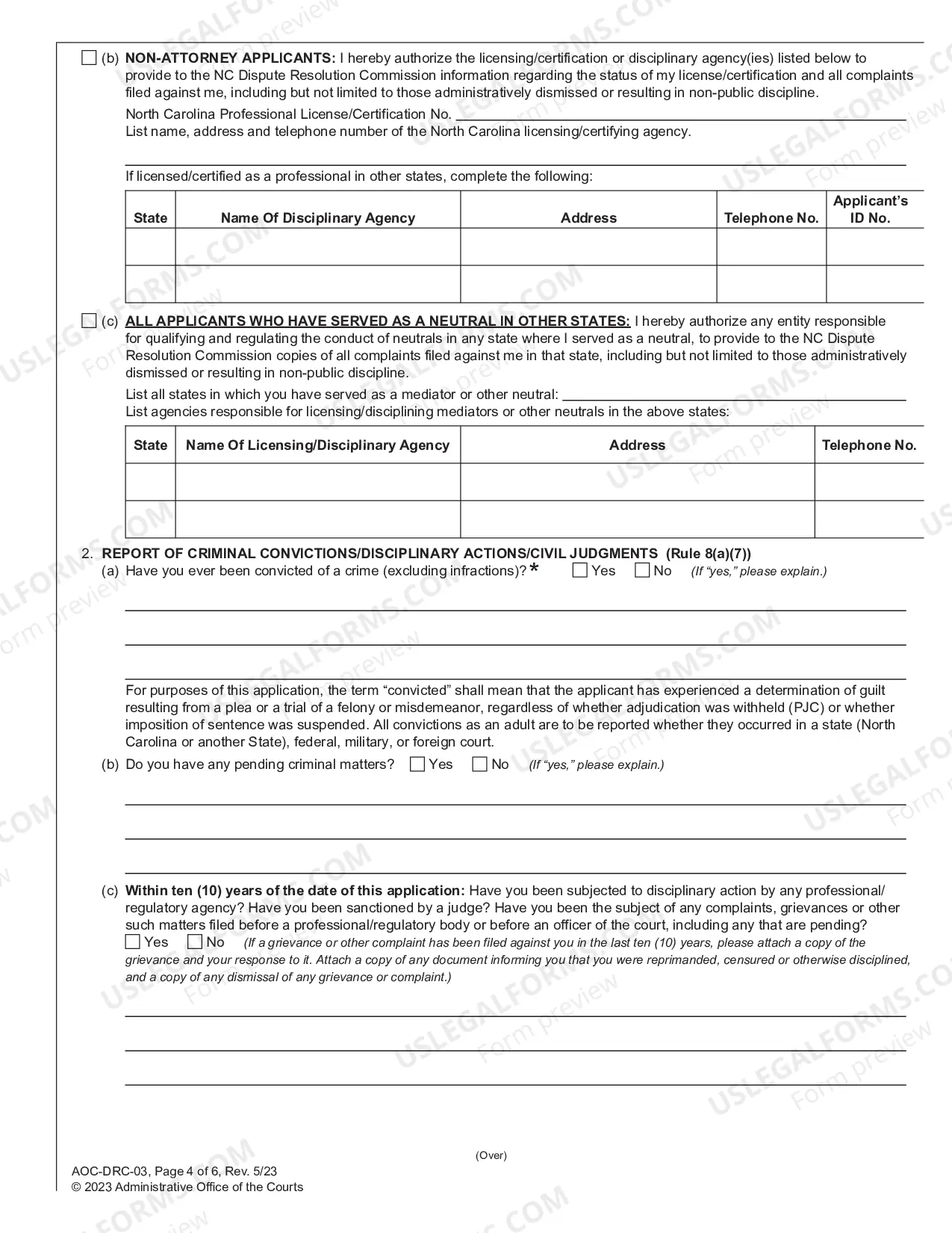 Preview Application for Certification to Conduct Family Financial Mediations