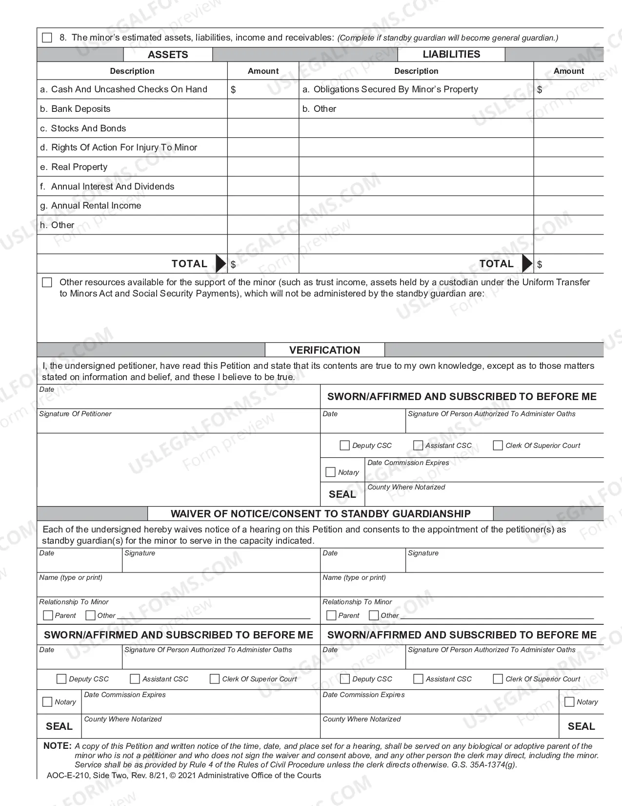 Preview Standby Guardian's Petition for Appointment as Guardian of the Person General Guardian for Minor