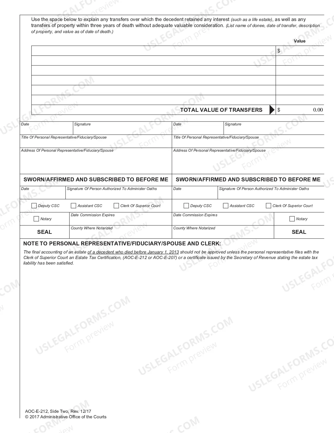 Preview Estate Tax Certification - For Decedents Dying On Or After