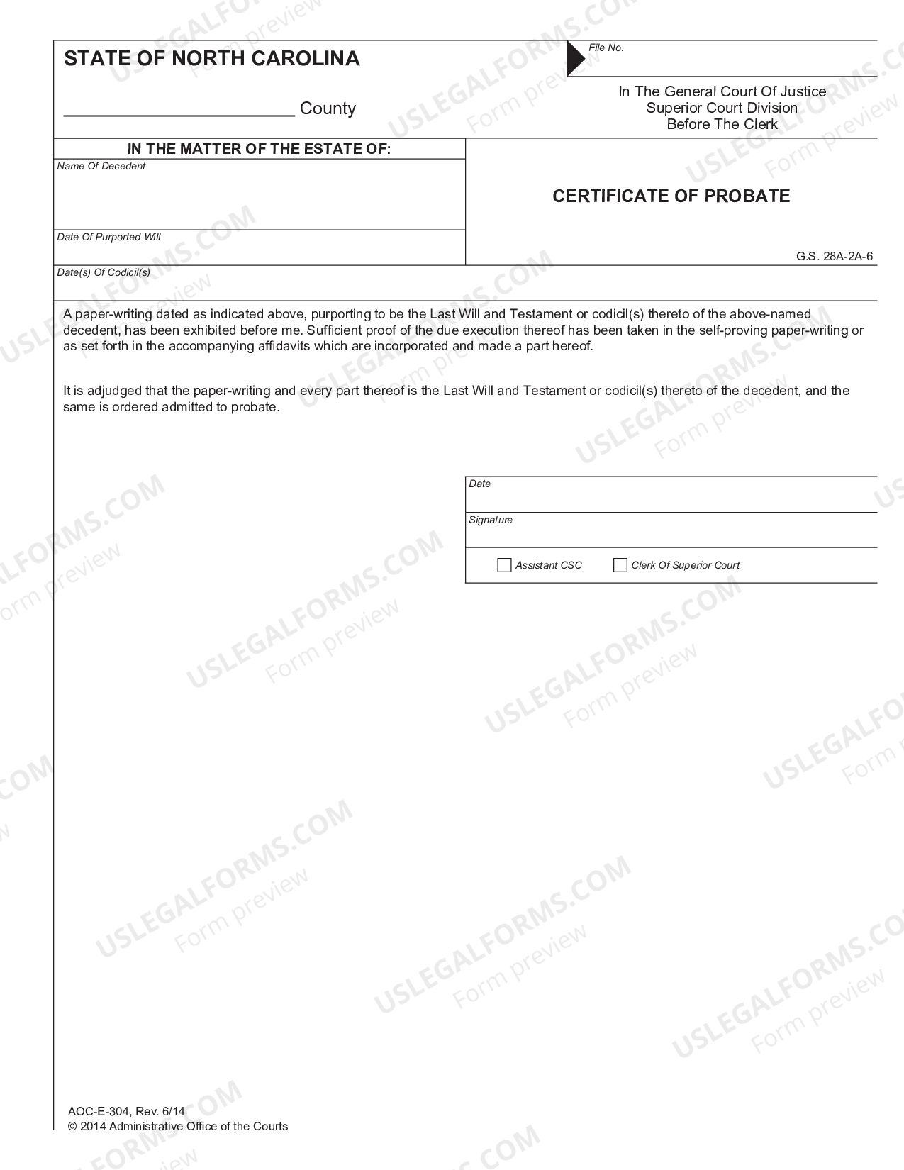 North Carolina Certificate Of Probate What Is A Certificate Of