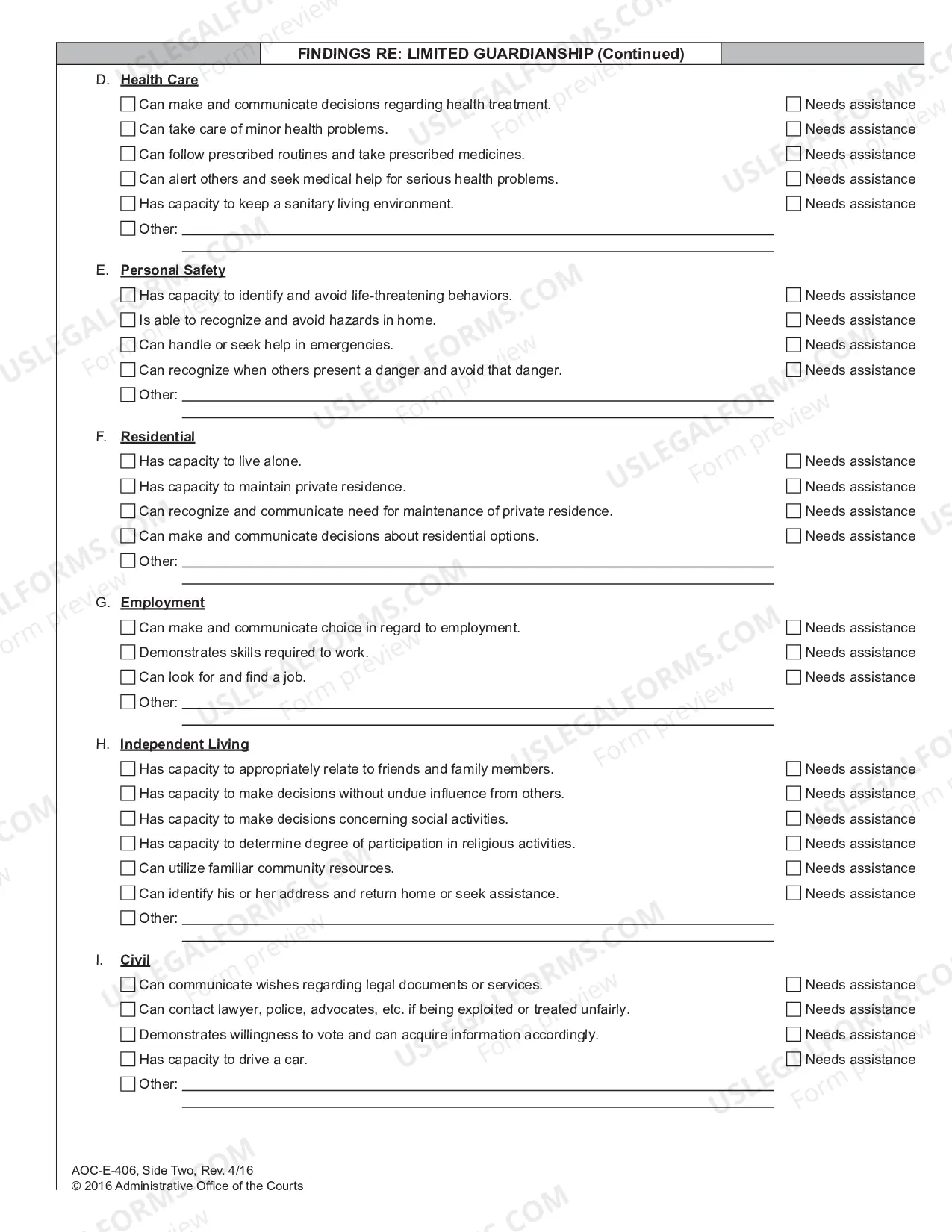 Preview Order on Application for Appointment of Guardian