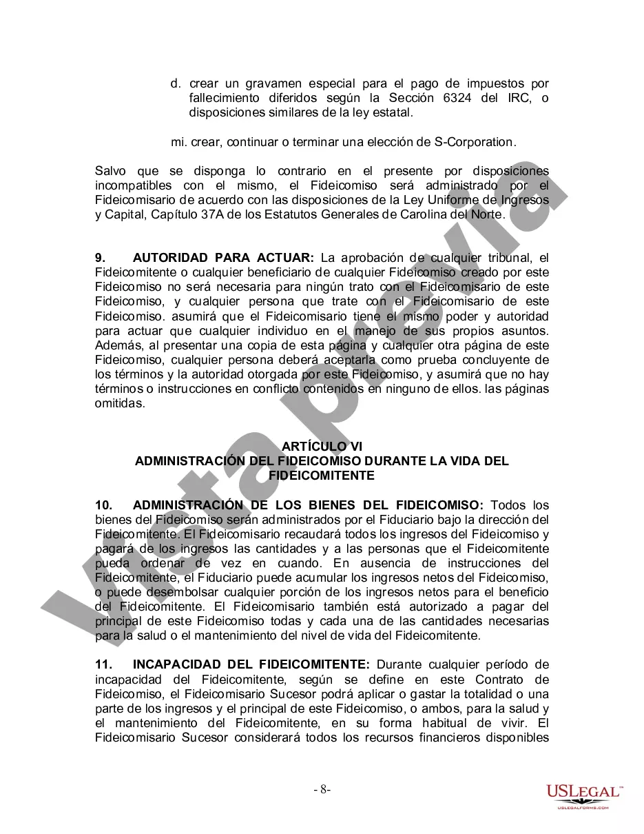 Preview Fideicomiso en vida para esposo y esposa sin hijos