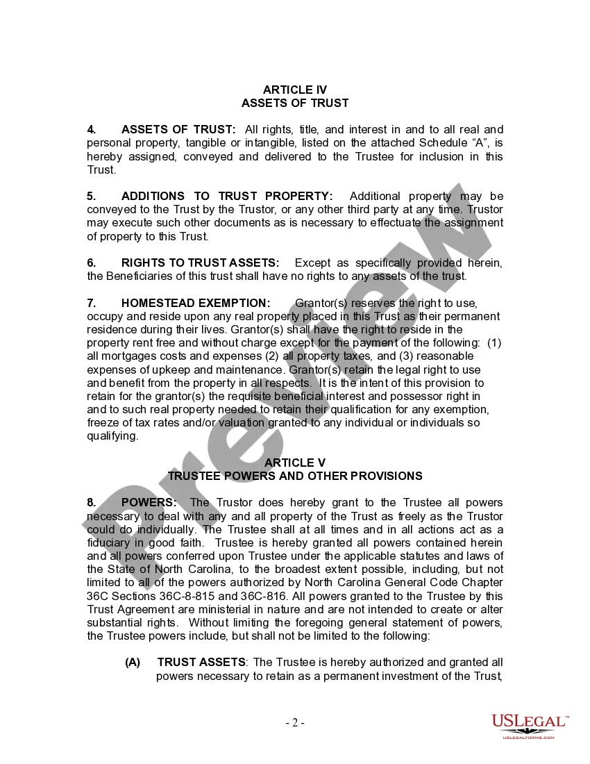 Preview Living Trust for Individual Who is Single, Divorced or Widow or Widower with No Children