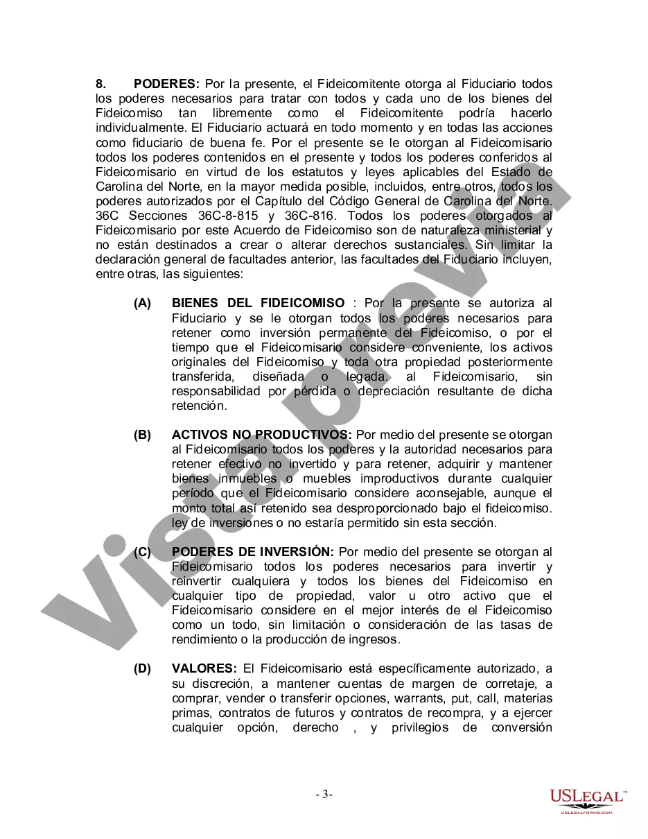 Preview Fideicomiso en Vida para Individuos Solteros, Divorciados o Viudos o Viudos con Hijos