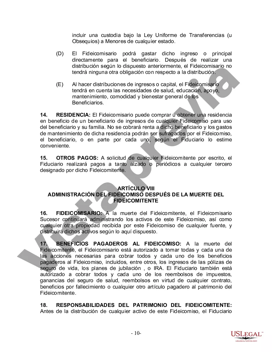Get Fideicomiso en vida para esposo y esposa con hijos menores o adultos Preview Fideicomiso en vida para esposo y esposa con hijos menores o adultos