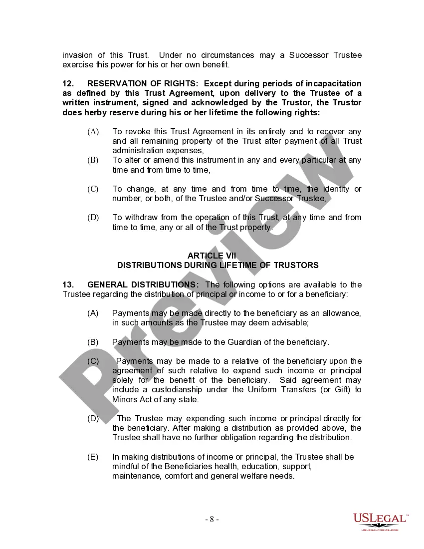 Get Living Trust for Husband and Wife with Minor and or Adult Children Preview Living Trust for Husband and Wife with Minor and or Adult Children