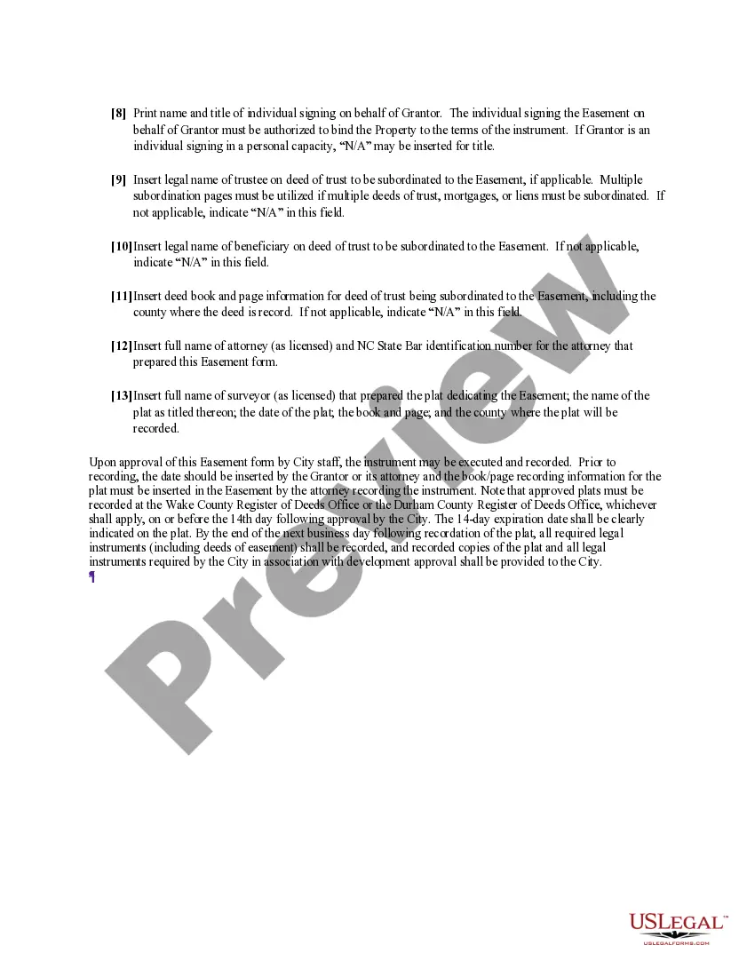 Preview Deed of Easement for Sidewalk Purposes