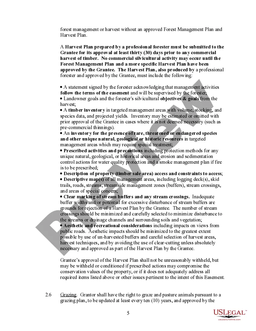 Preview Working Forest Conservation Easement