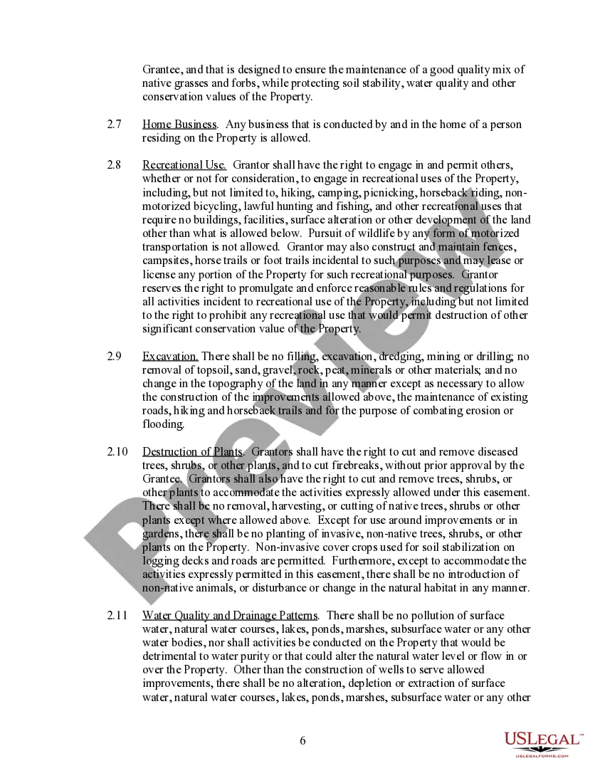 Preview Working Forest Conservation Easement