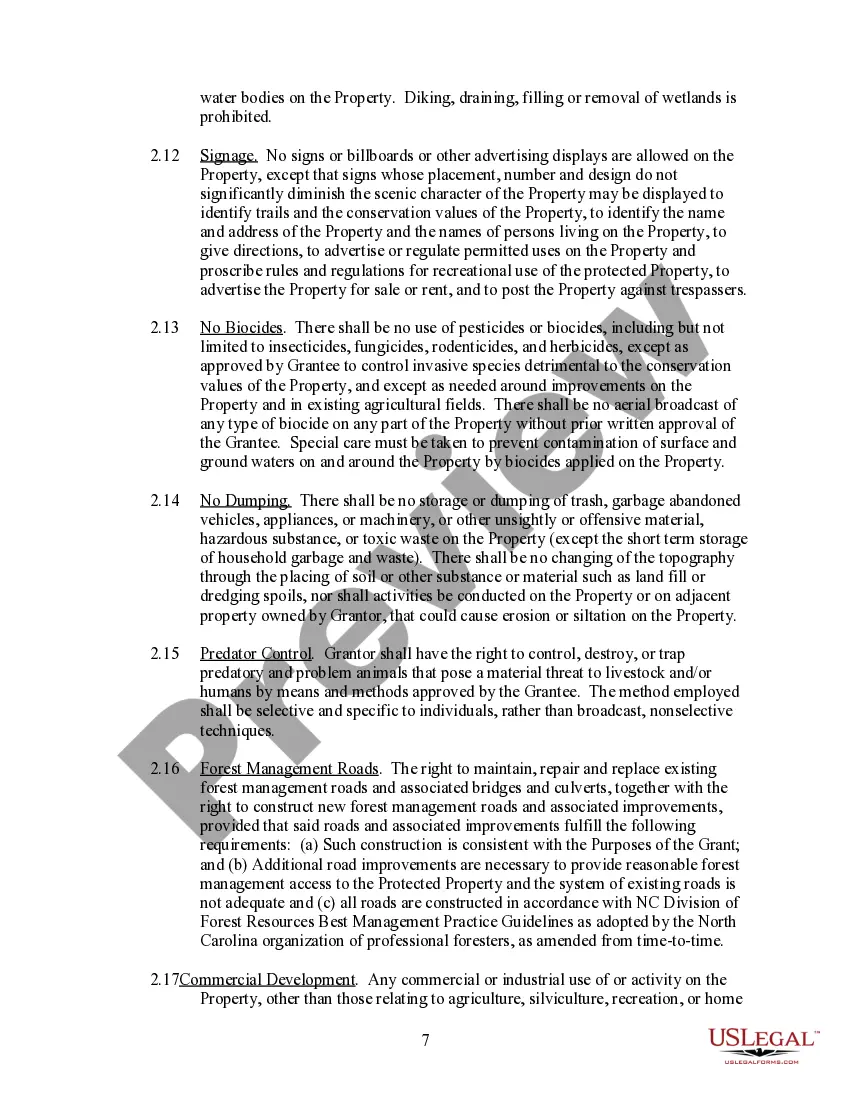 Preview Working Forest Conservation Easement