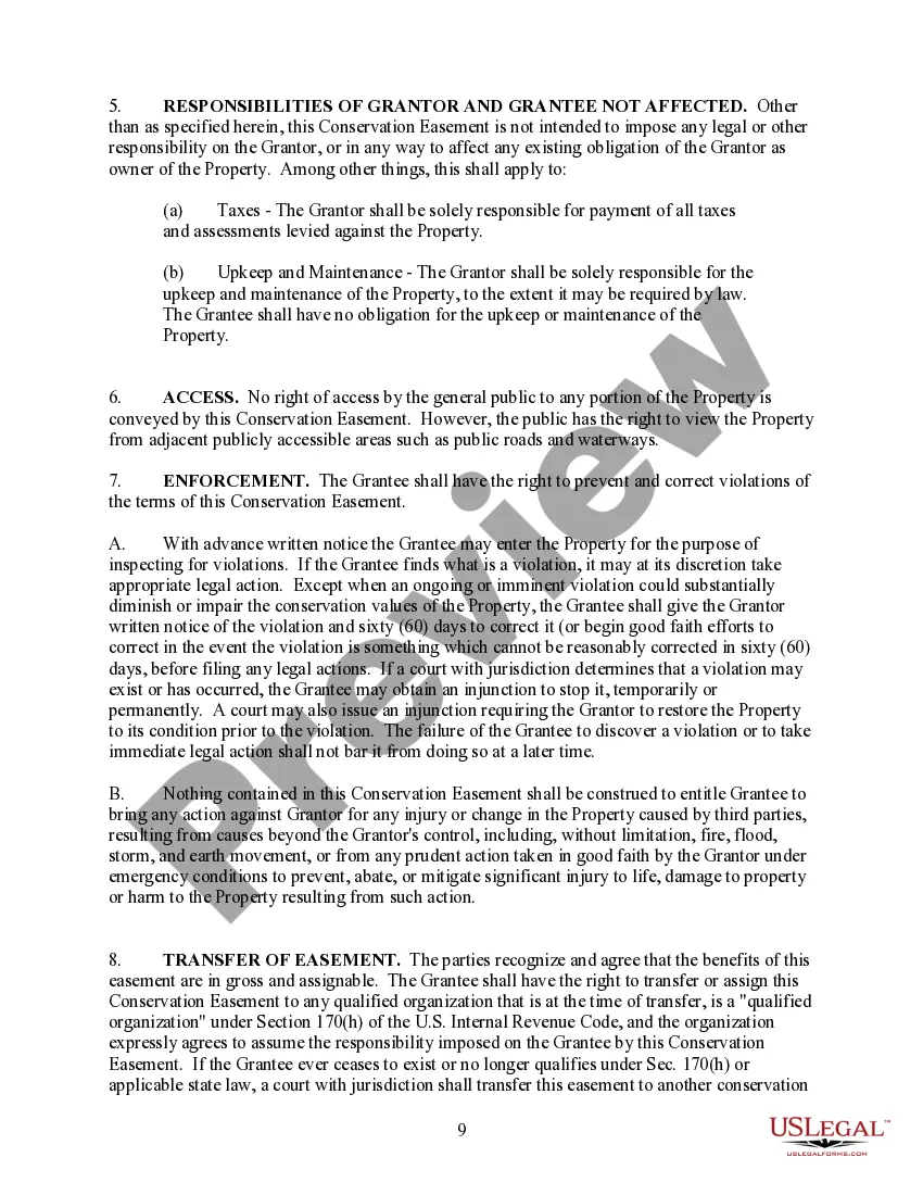 Preview Working Forest Conservation Easement