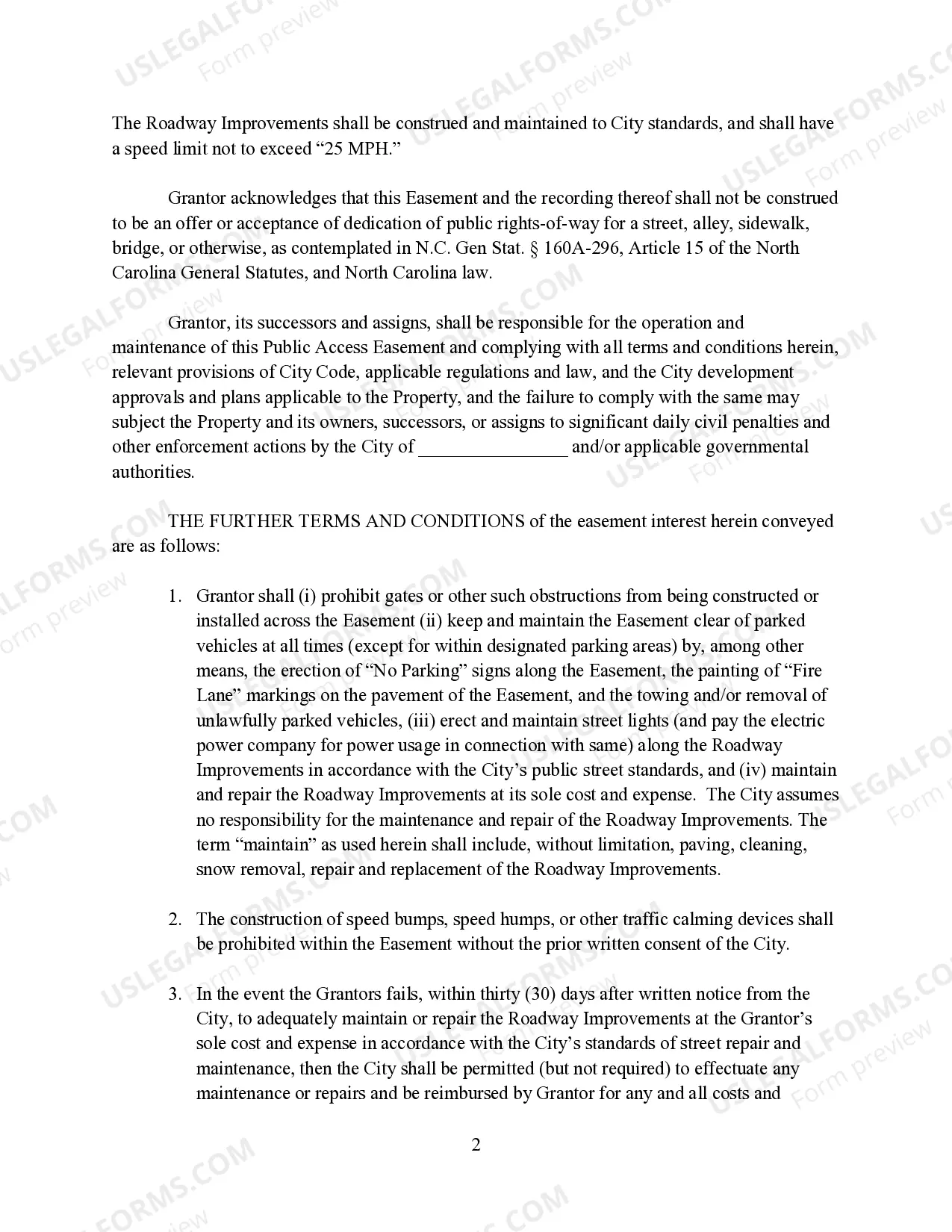 Preview Deed of Easement for General Public Access Purposes