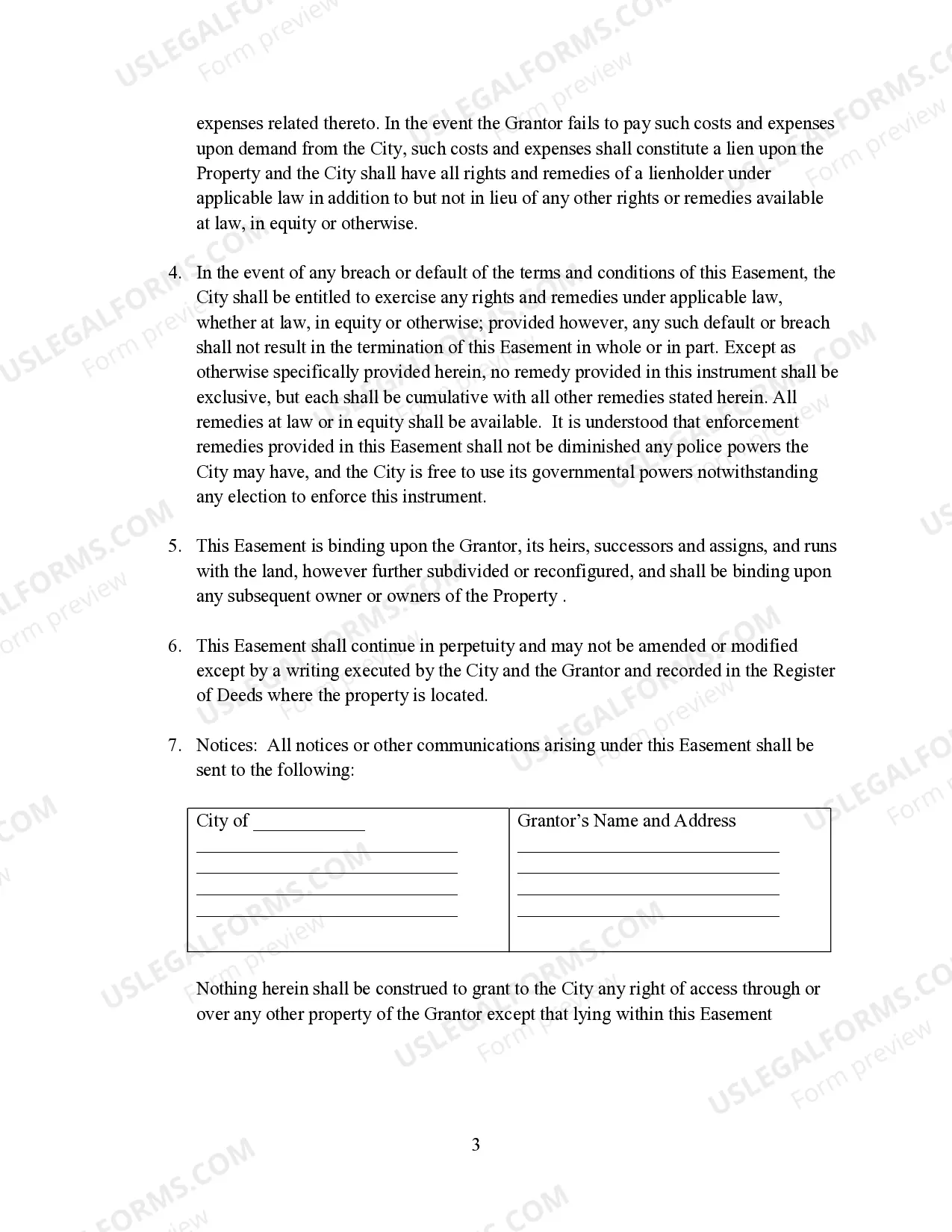 Preview Deed of Easement for General Public Access Purposes