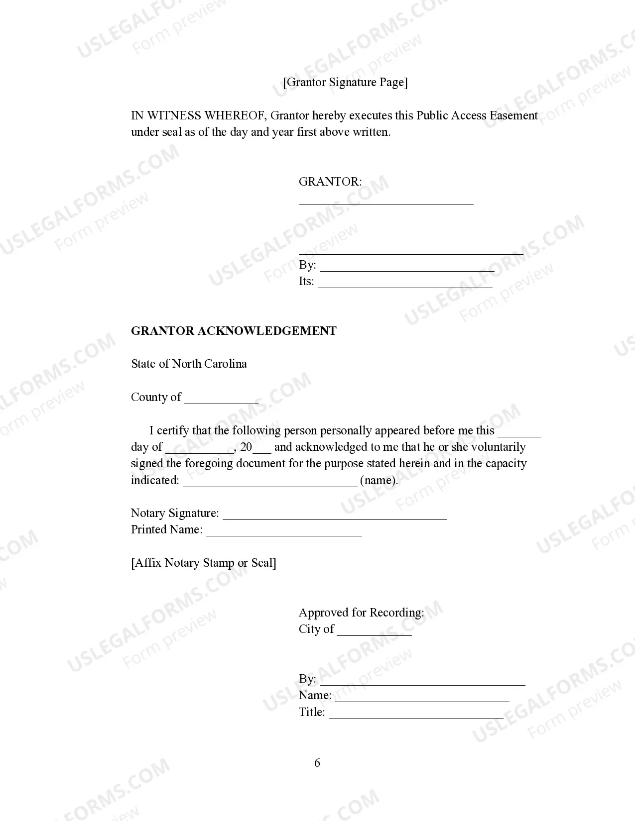 Preview Deed of Easement for General Public Access Purposes