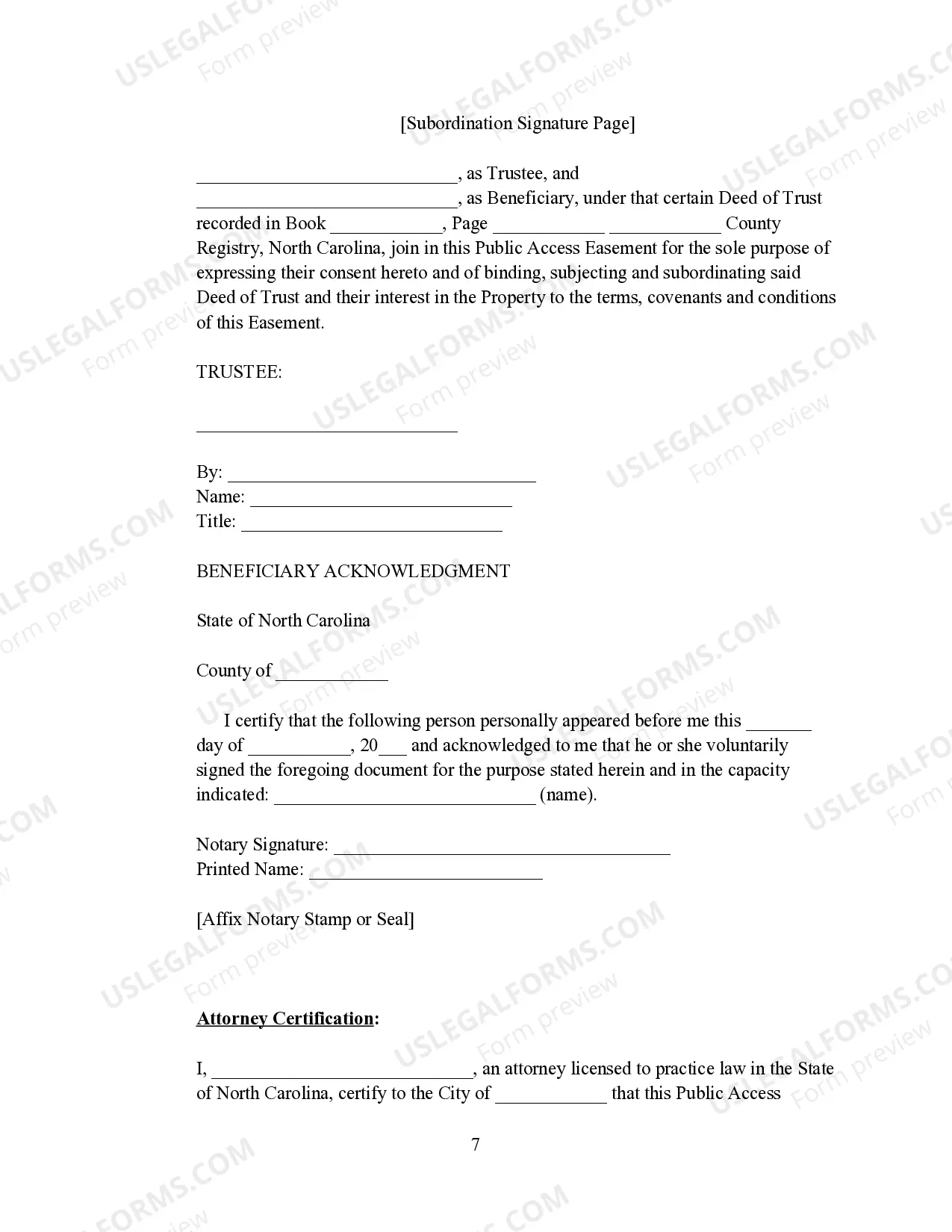 Preview Deed of Easement for General Public Access Purposes