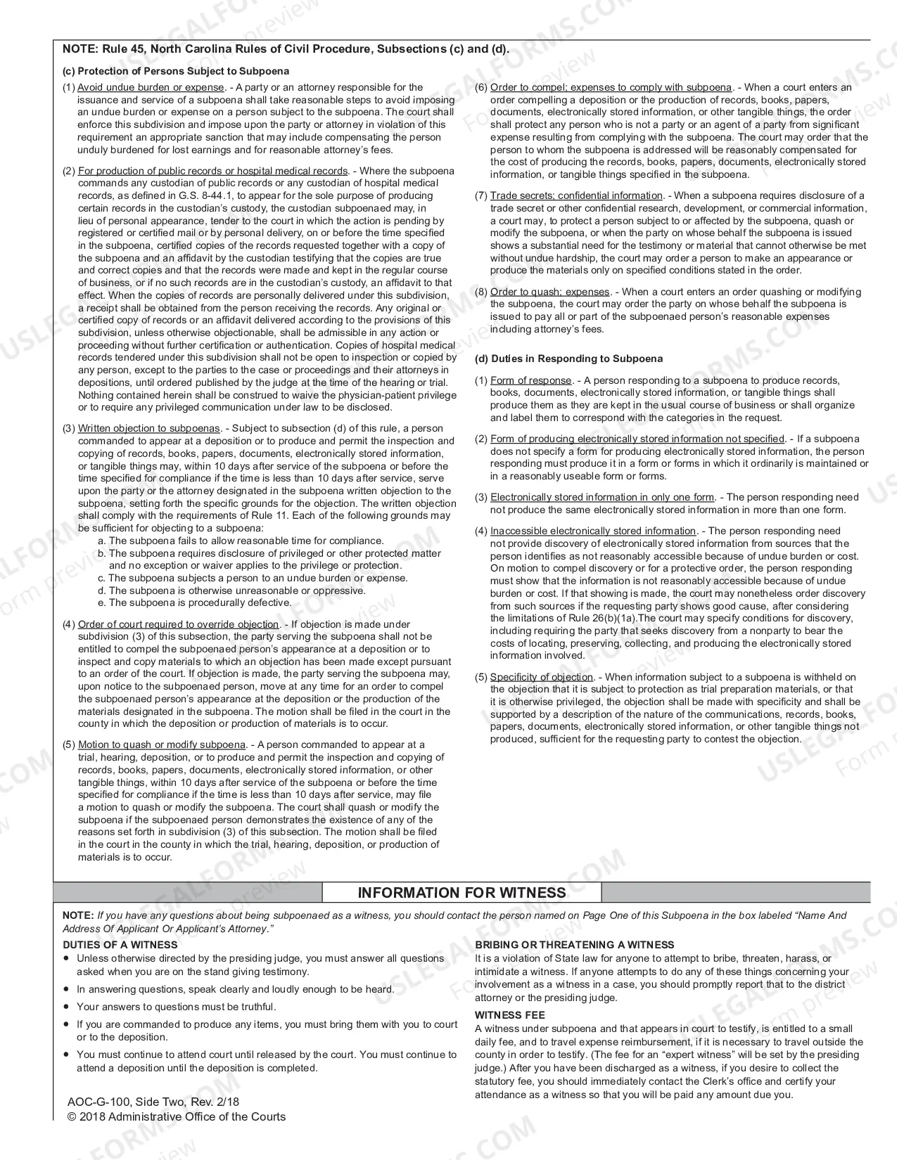 Preview Subpoena
